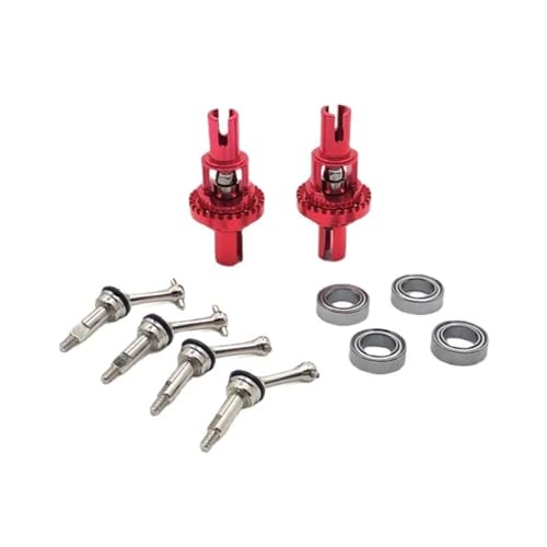 JYYTERD RC Auto Zubehör Für WLtoys Für 1/28 284131 K969 K979 K989 K999 P929 P939 RC Auto Teile Metall Upgrade Ball Differential Erweiterte Antriebswelle(Red) von JYYTERD