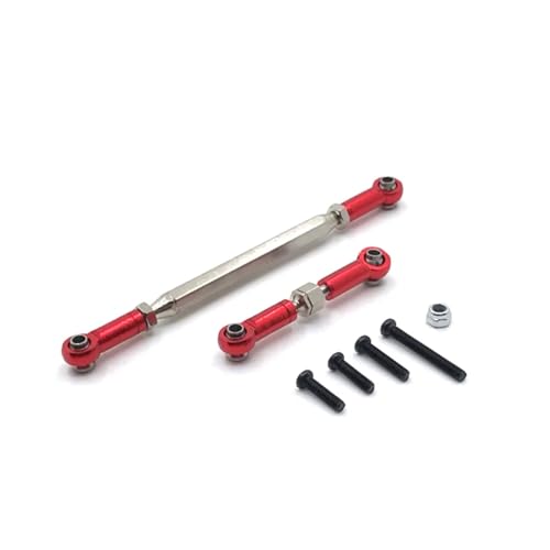 JYYTERD RC Auto Zubehör Für WPL C14 C24 C24-1 C34 C44 1/16 RC Auto Crawler Metall Einstellbare Lenkung Link Servo Link Zugstange RC Upgrade Teile(Red) von JYYTERD