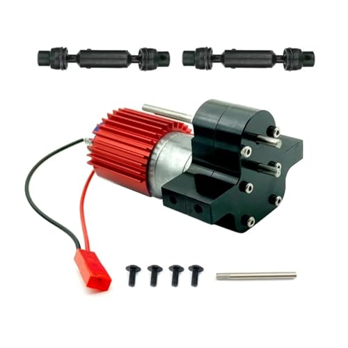 JYYTERD RC Auto Zubehör Für WPL C14 C24 C34 C44 B14 B24 B16 B36 RC Auto Upgrade Zubehör Metall Transfer Getriebe 370 Pinsel Motor Mit Antriebswelle(Black,B) von JYYTERD