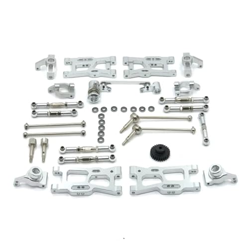 JYYTERD RC Auto Zubehör Für Wltoys 1:12 124016 124017 124018 124019 1:14 144001 RC Auto Metall Kit Antriebswelle Zugstange Für Schaukel Arm Lenkung RC Auto Upgrade Teile(Silver) von JYYTERD