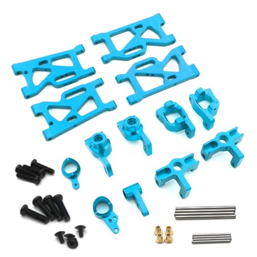 JYYTERD RC Auto Zubehör Für Wltoys 144001 144002 124017 124018 124019 1:14 RC Autozubehör Metall Für Schwinge Lenkbecher Hinterradbasis C Für Sitzsatz(Blue) von JYYTERD