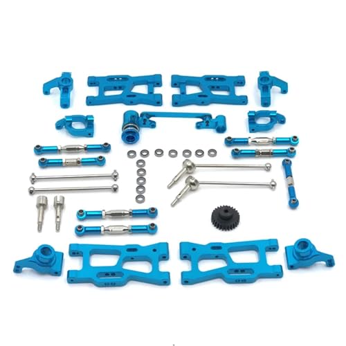 JYYTERD RC Auto Zubehör Für Wltoys Für 1:12 124016 124017 124018 124019 Für 1:14 144001 Metall Kit Antriebswelle Zugstange Für Schaukel Arm Lenkung RC Teile Upgrade(Blue) von JYYTERD