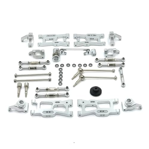 JYYTERD RC Auto Zubehör Für Wltoys Für 1:12 124016 124017 124018 124019 Für 1:14 144001 Metall Kit Antriebswelle Zugstange Für Schaukel Arm Lenkung RC Teile Upgrade(Silver) von JYYTERD