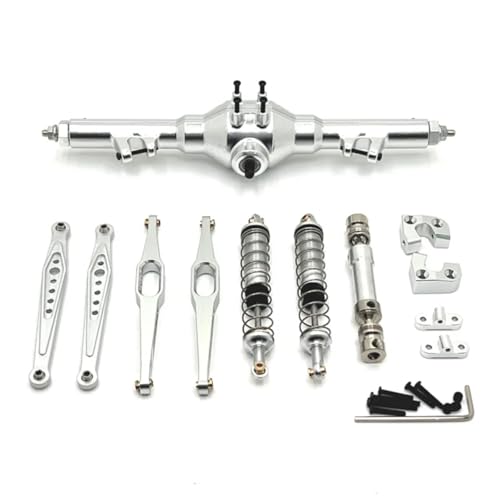 JYYTERD RC Auto Zubehör Für Wltoys Für 124006 12423 12427 12428 12429 1/12 RC Auto Metall Hinterachse Antriebswelle Stoßdämpfer Längslenker RC Auto Upgrade Teile Kit(Silver) von JYYTERD