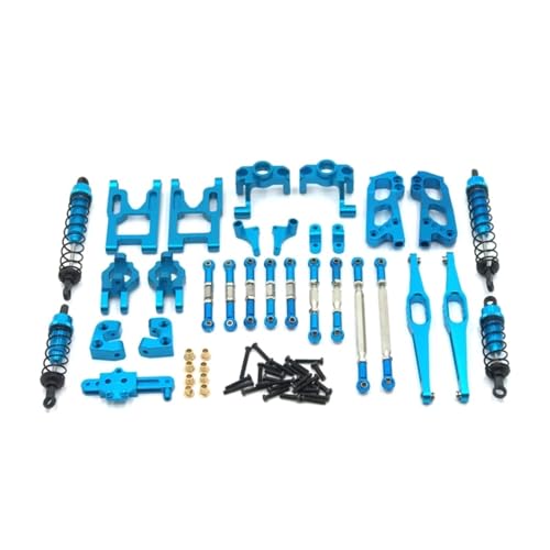 JYYTERD RC Auto Zubehör Für Wltoys Für 12428 12423 12427 Für 1/12 RC Auto Teile Verbesserte Metall Teile Für Schaukel Arm Für Sitz RC Auto Teile Set RC Auto Modifiziertes Zubehör(Blue) von JYYTERD