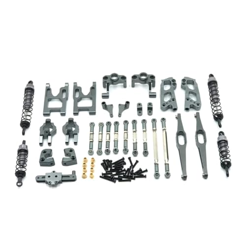 JYYTERD RC Auto Zubehör Für Wltoys Für 12428 12423 12427 Für 1/12 RC Auto Teile Verbesserte Metall Teile Für Schaukel Arm Für Sitz RC Auto Teile Set RC Auto Modifiziertes Zubehör(Grey) von JYYTERD