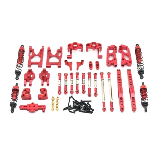 JYYTERD RC Auto Zubehör Für Wltoys Für 12428 12423 12427 Für 1/12 RC Auto Teile Verbesserte Metall Teile Für Schaukel Arm Für Sitz RC Auto Teile Set RC Auto Modifiziertes Zubehör(Red) von JYYTERD