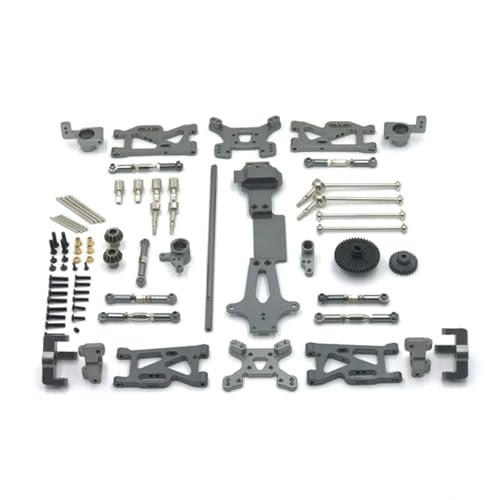 JYYTERD RC Auto Zubehör Für Wltoys Für 144001 144002 144010 104007 124017 124019 RC Auto Metall Upgrade Teile Kits Antriebswelle Link Stange Für Schaukel Arm Set RC Ersatzteile(Grey) von JYYTERD