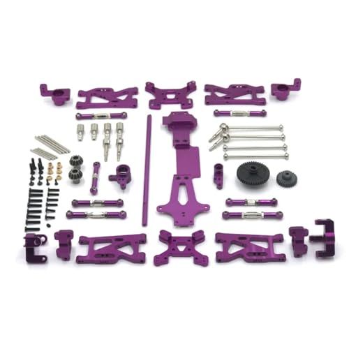 JYYTERD RC Auto Zubehör Für Wltoys Für 144001 144002 144010 104007 124017 124019 RC Auto Metall Upgrade Teile Kits Antriebswelle Link Stange Für Schaukel Arm Set RC Ersatzteile(Purple) von JYYTERD