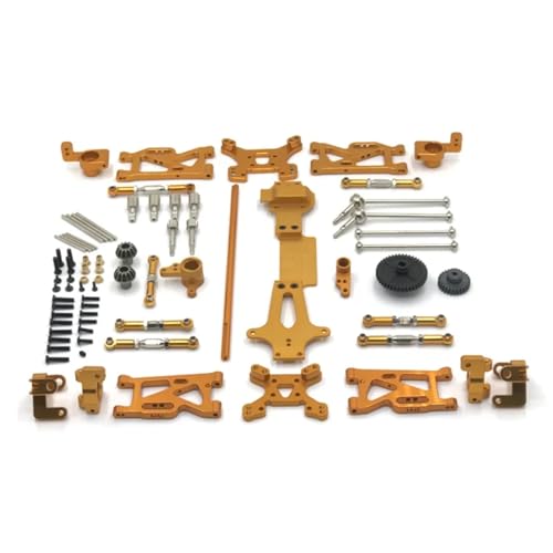 JYYTERD RC Auto Zubehör Für Wltoys Für 144001 144002 144010 104007 124017 124019 RC Auto Metall Upgrade Teile Kits Antriebswelle Link Stange Für Schaukel Arm Set RC Ersatzteile(Yellow) von JYYTERD