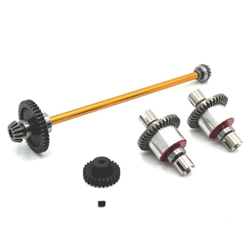 JYYTERD RC Auto Zubehör Für Wltoys Für A949-B A959-B A969-B A979-B K929-B 1/18 RC Auto Metall Differential Und Zentrale Antriebswelle Montage 27T 38T Upgrade Teile(Yellow) von JYYTERD