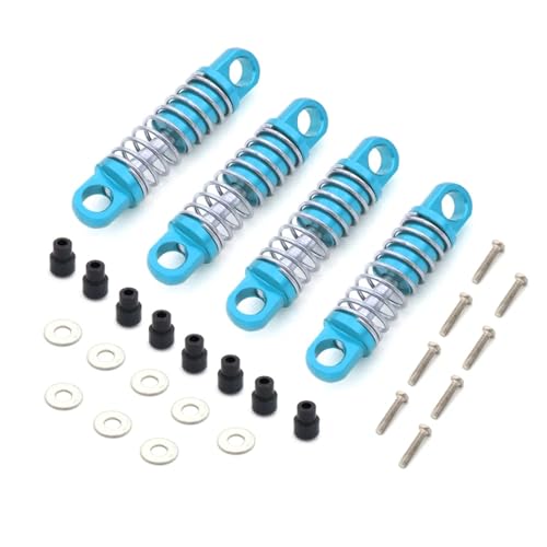 JYYTERD RC Auto Zubehör Für Wltoys P929 P939 K979 K989 K999 K969 1/28 RC Auto Sare Teile Metall Stoßdämpfer Lenkung Cup CVD Für Schaukel Arm Upgrade Anzug(Blue Shock Absorber) von JYYTERD