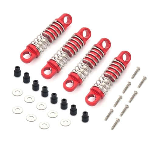 JYYTERD RC Auto Zubehör Für Wltoys P929 P939 K979 K989 K999 K969 1/28 RC Auto Sare Teile Metall Stoßdämpfer Lenkung Cup CVD Für Schaukel Arm Upgrade Anzug(Red Shock Absorber) von JYYTERD