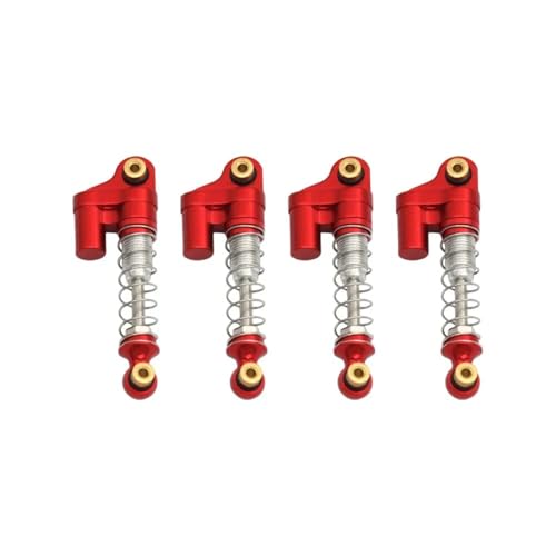 JYYTERD RC Teile Für Axial Für SCX24 90081 1/24 RC Auto 4 Stück Stoßdämpfer Aluminium Dämpfer 32mm Upgrade Teile Micro Track Auto Ersatz Zubehör(Red) von JYYTERD