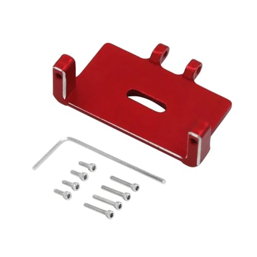 JYYTERD RC Teile Für Axial Für SCX24 RC Track Auto Upgrade Teile RC Auto Metall Lenkgestänge Und Servo Halterung Passt Emax ES08MA II Und Servo(Red,Servo Mount) von JYYTERD