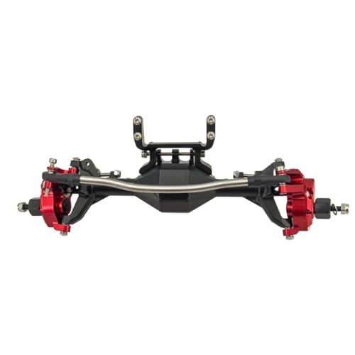 JYYTERD RC Teile Für Axial Für Scx10 Ii 1/10 Rc Crawler Auto 6x6 Achsen Set Kit Vorne Und Hinten Upgrade Teile Aluminium Metall Erweiterte Breite Zubehör(Red,Front Axle) von JYYTERD