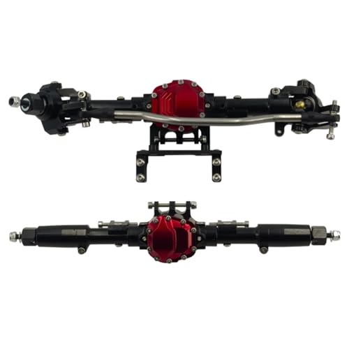 JYYTERD RC Teile Für Axial Für Scx10 Ii 2 90046 90047 AX90060 1/10 RC Auto Upgrades Teile Metallischen Körper Gerade Vorder- Und Hinterachse Zubehör(Black,Front Rear Axle) von JYYTERD