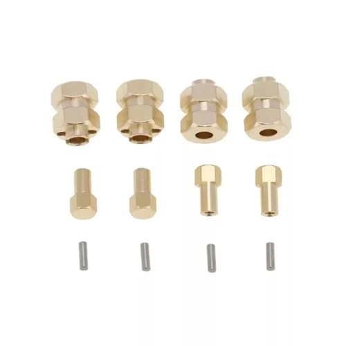 JYYTERD RC Teile Für Axial Für Scx24 90081 AXI00002 1/24 RC Crawler 4Pcs 4mm Erweitern Messing Rad Hex Erweiterte Adapter Upgrade Teile Zubehör von JYYTERD