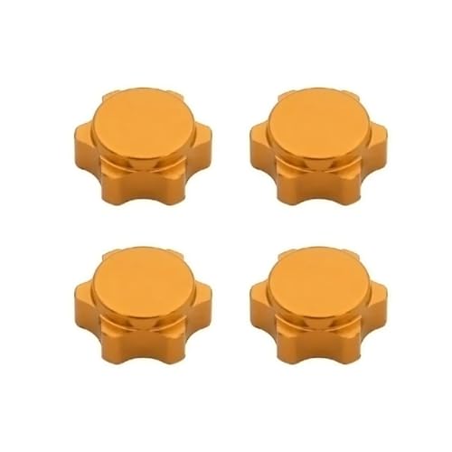 JYYTERD RC Teile Für HSP Für Axial Für HPI Für Himoto Off Road Truck Hop-Up Teile 1/8 RC Für Hobby Auto Zubehör 4Pcs Aluminium Hub Sechskantmutter Abdeckung 17mm(Yellow) von JYYTERD