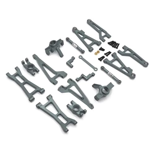 JYYTERD RC Teile Für Haiboxing Für HBX 16889 16889A 16890 SG1601 Für SG1601 SG1602 1/16 Metall Suspension Arm Lenkung Tasse Link Stange Set RC Auto Upgrade Teile Kit(Gray) von JYYTERD