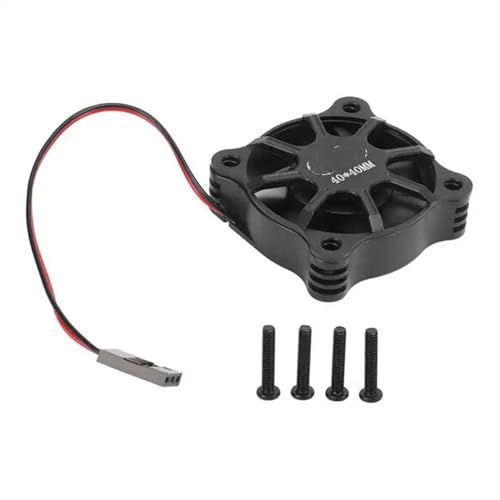 JYYTERD RC Teile Für Hsp Für Axial Für Scx10 D90 Für HPI 1/10 1/12 1/8 RC-Lüfter, 40 X 40 Mm Motorkühllüfter Mit Metallgitterabdeckung, RC-Autokühlmotor, ESC-Teile(Black) von JYYTERD