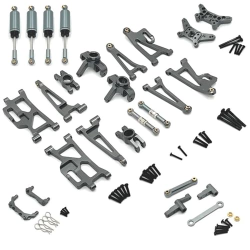 JYYTERD RC Teile Für MJX 14209 14210 1/14 Metall Lenkung Tasse Hub Carrier Oberen Unteren Schaukel Arm Set Stoßdämpfer RC Auto Upgrade Teile Zubehör(Gray) von JYYTERD