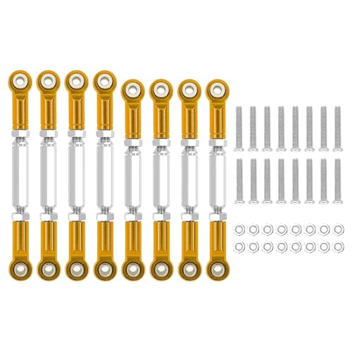 JYYTERD RC Teile Für MN-90 Für MN-45 Für MN-99 Für WPL B14 C14 C24 C-14K C-24K 1/16 RC Auto Upgrade Teile 1 Satz Metall Spurstange Lenkservogestänge(Yellow) von JYYTERD