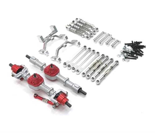 JYYTERD RC Teile Für MN D90 D91 D96 MN98 99S 1/12 RC Autoteile Metall-Upgrade Vorder- Und Hinterachse Baugruppe Spurstange Stoßdämpfersatz Änderungszubehör(Silver) von JYYTERD