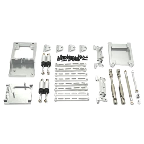 JYYTERD RC Teile Für MN168 Für MN78 1/12 RC Auto Upgrade Teile Zubehör Metall Für Chassis Link Stange Zugstange Montieren Öl Stoßdämpfer Antriebswelle Strahl Kit(Silver) von JYYTERD