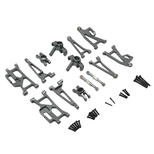 JYYTERD RC Teile Für Mjx Für 14209 14210 1/14 RC Auto Upgrade Teile Zubehör Metall Lenkung Tasse Hub Carrier Oberen Unteren Für Schaukel Arm Set Link Stange(Gray) von JYYTERD