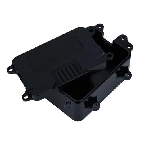 JYYTERD RC Teile Für SCX10 Für Axial 1/10 RC Track Auto Upgrade Zubehör 1Pcs Metall Ausrüstung Box Radio Empfänger Box RC Auto Rahmen Für Chassis Kit(Black) von JYYTERD