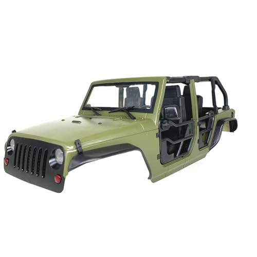 JYYTERD RC Teile Für TRX4 Für Axial Für SCX10 90046 1/10 RC Crawler Für Wrangler Körper Shell 313mm 12,3 "Radstand Rohr Rack Halbe Tür Modifikation Zubehör(Green 1) von JYYTERD