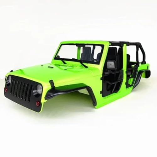 JYYTERD RC Teile Für TRX4 Für Axial Für SCX10 90046 1/10 RC Crawler Für Wrangler Körper Shell 313mm 12,3 "Radstand Rohr Rack Halbe Tür Modifikation Zubehör(Green 2) von JYYTERD