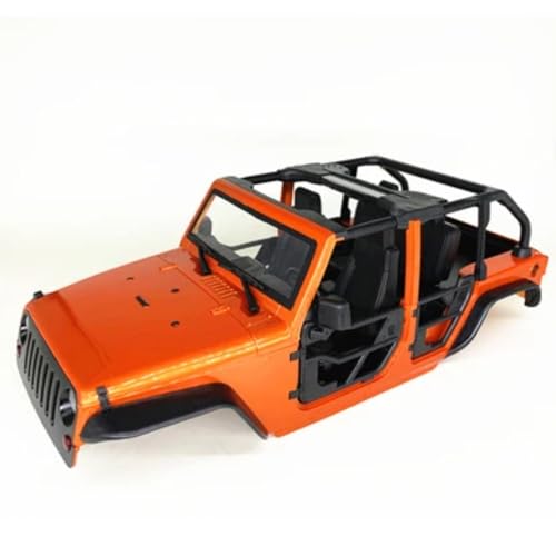 JYYTERD RC Teile Für TRX4 Für Axial Für SCX10 90046 1/10 RC Crawler Für Wrangler Körper Shell 313mm 12,3 "Radstand Rohr Rack Halbe Tür Modifikation Zubehör(Orange) von JYYTERD