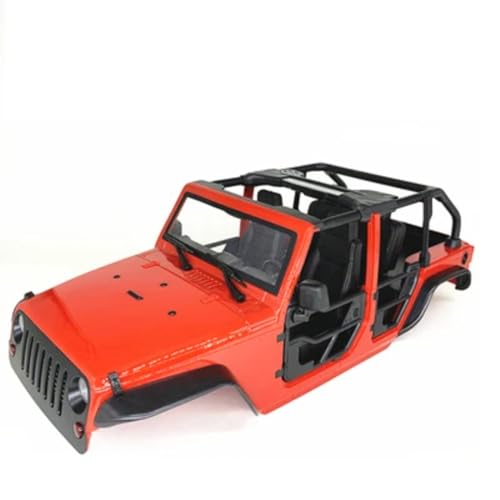 JYYTERD RC Teile Für TRX4 Für Axial Für SCX10 90046 1/10 RC Crawler Für Wrangler Körper Shell 313mm 12,3 "Radstand Rohr Rack Halbe Tür Modifikation Zubehör(Red) von JYYTERD