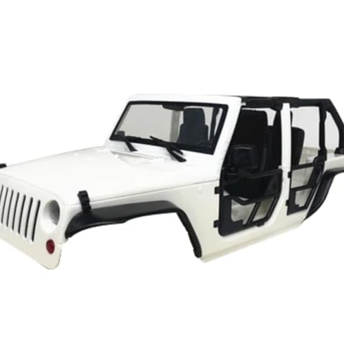 JYYTERD RC Teile Für TRX4 Für Axial Für SCX10 90046 1/10 RC Crawler Für Wrangler Körper Shell 313mm 12,3 "Radstand Rohr Rack Halbe Tür Modifikation Zubehör(White) von JYYTERD