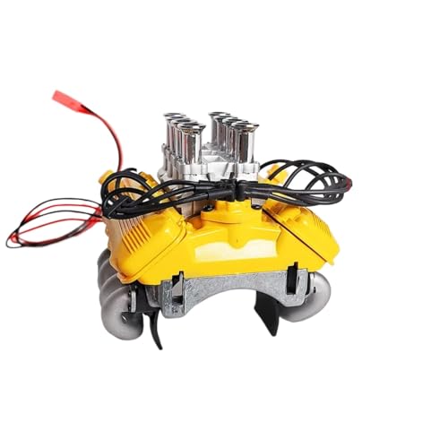 JYYTERD RC Teile Für Trx4 1/10 RC Crawler FST V8 Simulieren Motor Motor Kühlung Haube Fans Kühler Kit Kühlkörper Abdeckung Upgrade Zubehör(Yellow) von JYYTERD