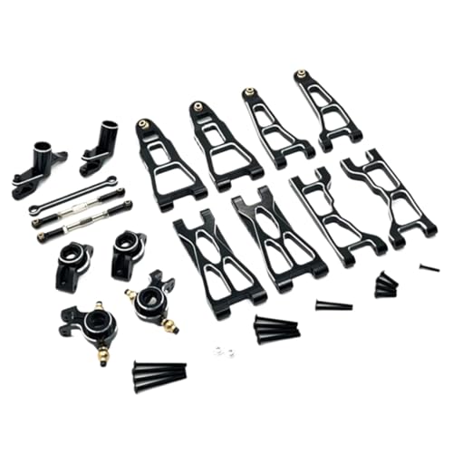 JYYTERD RC Teile Für UD1201 UD1202 Für Pro 1/12 RC Auto Upgrade Teile Zubehör Metall Lenkung Tasse Vorne Und Hinten Suspension Arm Lenkung Montage Kit(Black) von JYYTERD