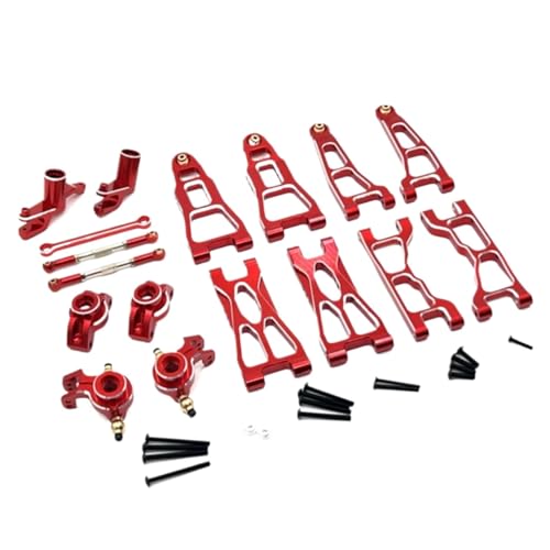 JYYTERD RC Teile Für UD1201 UD1202 Für Pro 1/12 RC Auto Upgrade Teile Zubehör Metall Lenkung Tasse Vorne Und Hinten Suspension Arm Lenkung Montage Kit(Red) von JYYTERD