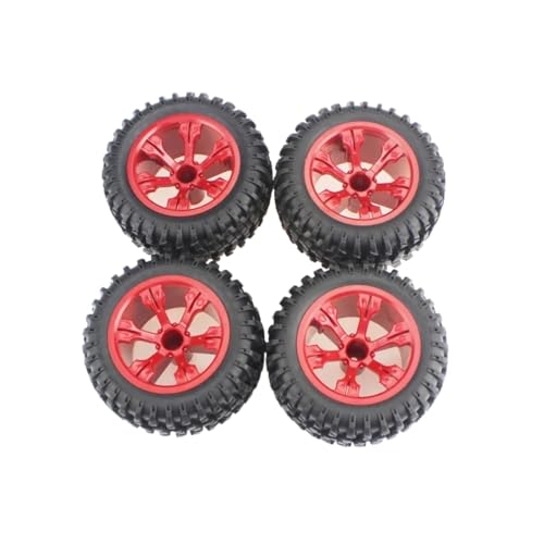 JYYTERD RC Teile Für WLtoys 12428 12427 1/12 Fernbedienung Off-Road Auto Rad Felgen Gummi Auto Reifen RC Spielzeug Für Modell Ersetzen Zubehör(Red) von JYYTERD