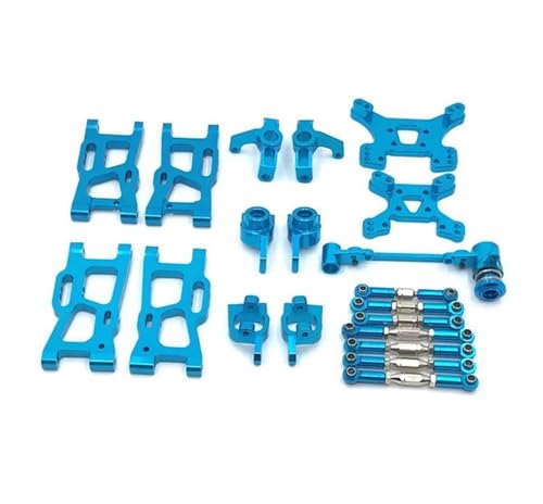 JYYTERD RC Teile Für WLtoys 144001 144002 144010 124007 124017 124019 Metall Schaukel Arm Lenkung Block Link Stange C-Hub Carrier Kit RC Auto Upgrades Teile(Blue) von JYYTERD