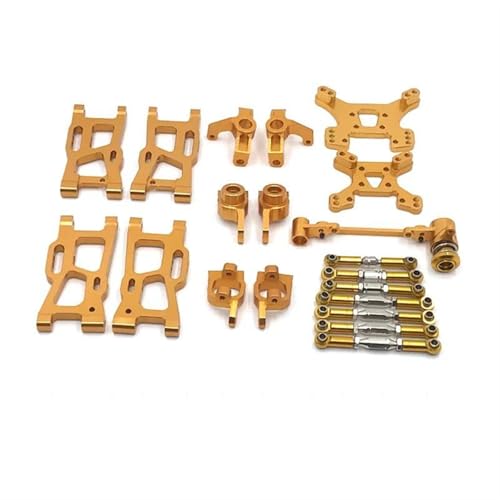 JYYTERD RC Teile Für WLtoys 144001 144002 144010 124007 124017 124019 Metall Schaukel Arm Lenkung Block Link Stange C-Hub Carrier Kit RC Auto Upgrades Teile(Yellow) von JYYTERD