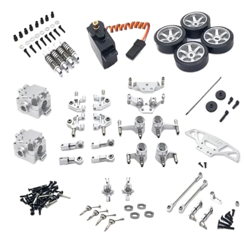 JYYTERD RC Teile Für WLtoys Für K969 K979 K989 K999 P929 P939 284131 1/28 RC Auto Teile Zubehör Metall Upgrade Getriebe Servo Link 18 Pack(Silver) von JYYTERD