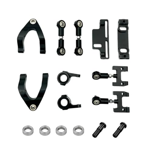 JYYTERD RC Teile Für WPL D12 D42 1 Set RC Auto Lenkung Tasse Oberen Und Unteren Für Schaukel Arm Für Sitz Lenkung Slider Metall Dreh Block Geeignete Teile(Black) von JYYTERD