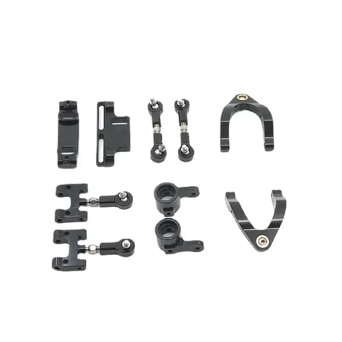 JYYTERD RC Teile Für WPL D12 RC Fernbedienung Auto CNC Metall Oberen Unteren Für Schaukel Arm Lenkung Tasse Kugelgelenk Zubehör Set Upgrades Teile Komponente(Black) von JYYTERD