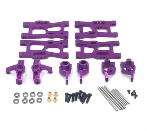 JYYTERD RC Teile Für Wltoys 1/14 144010 144001 144002 1/12 124018 124019 124016 124017 RC Auto Teile Metall Upgrades Schaukel Arm Lenkung Tasse Lager Dekoration(Purple) von JYYTERD