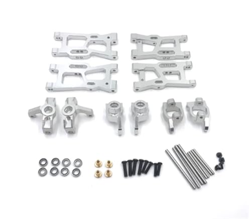 JYYTERD RC Teile Für Wltoys 1/14 144010 144001 144002 1/12 124018 124019 124016 124017 RC Auto Teile Metall Upgrades Schaukel Arm Lenkung Tasse Lager Dekoration(Silver) von JYYTERD