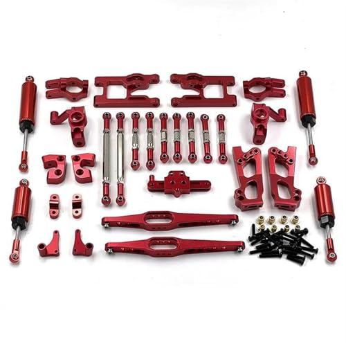 JYYTERD RC Teile Für Wltoys 12427 12428 12423 Für FY01 02 03 Fernbedienung Auto Upgrade Zubehör Rc Auto Teile Stoßdämpfer Schwinge Lenkung Komponente Set(Red) von JYYTERD