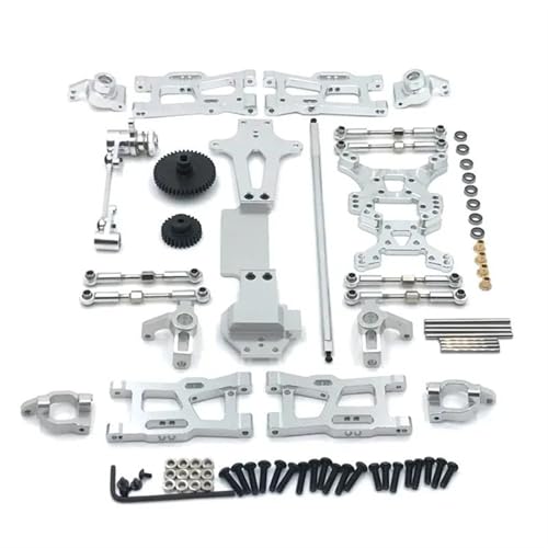 JYYTERD RC Teile Für Wltoys 144001 144002 144010 1/14 Metall Upgrade Teile Kits Schaukel Arm Link Stange Lenkung Block Tasse Antriebswelle Lager RC Auto Zubehör(Silver) von JYYTERD