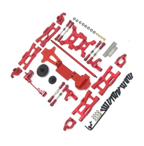 JYYTERD RC Teile Für Wltoys 144001 144002 144010 1/14 RC Autozubehör Metall-Tuning-Teile-Kits Schwinge Verbindungsstange Lenkblock Änderung Dekoration(Red) von JYYTERD